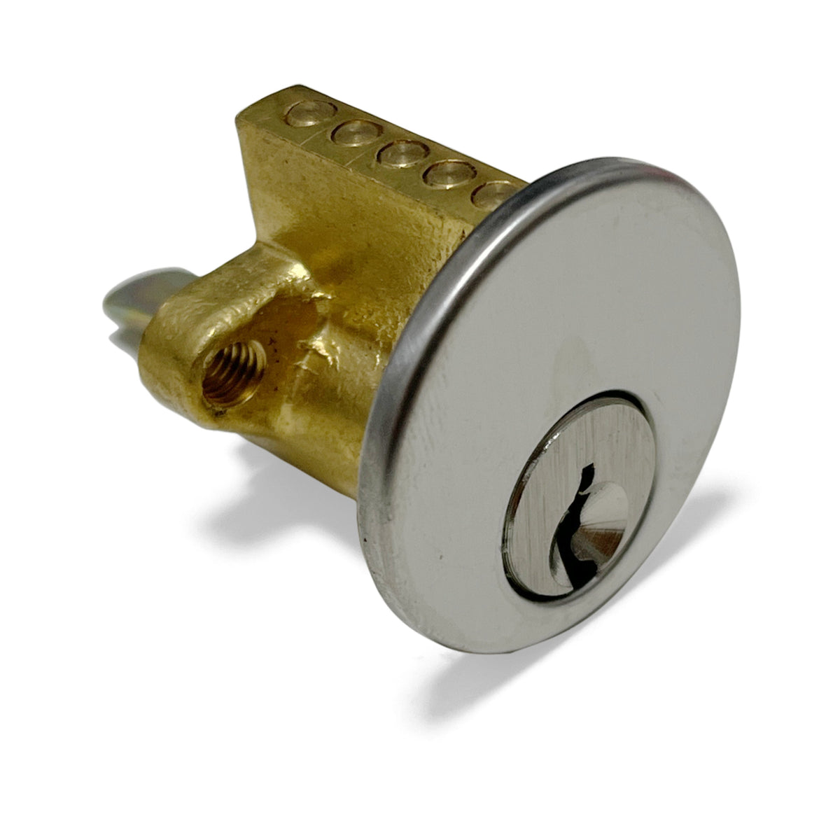 Lock Synergy 5 Pin RIM Cylinder Shortened for ECL-230D Internal Key Control with Collar and 2 Keys