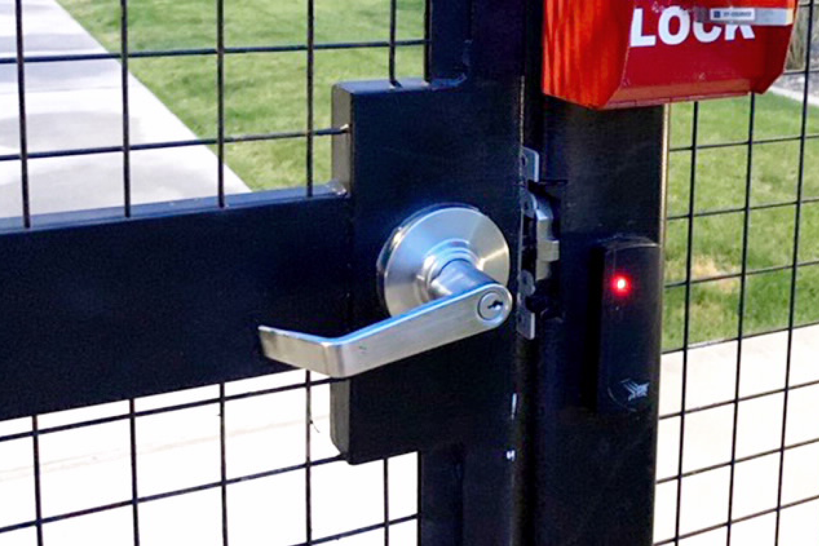 Cutting-edge locking hardware for commercial entryways.